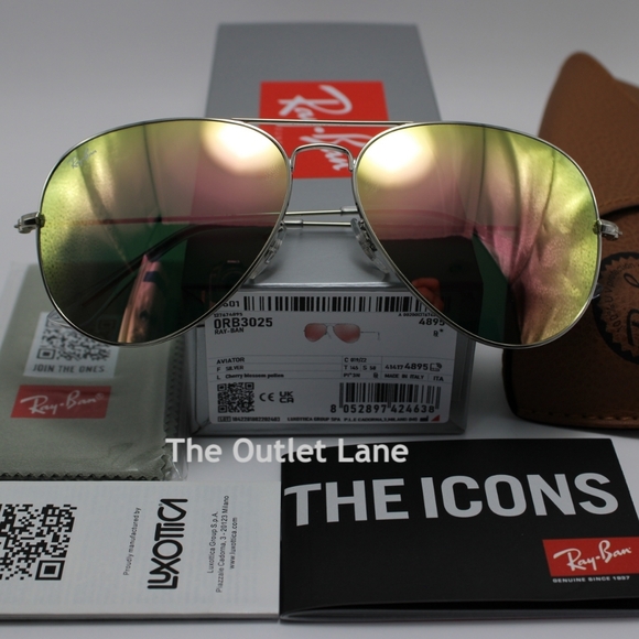 Model Display RayBan Aviator Pink Mirror RB3025 Reflective - Picture 4 of 16